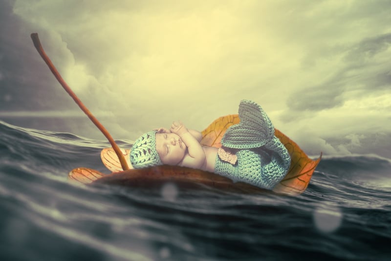 Siren on a rock by the sea